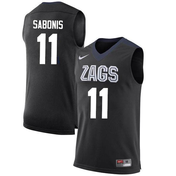 Men #11 Domantas Sabonis Gonzaga Bulldogs College Basketball Jerseys-Black - Click Image to Close